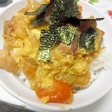 おでんの残りで　卵丼